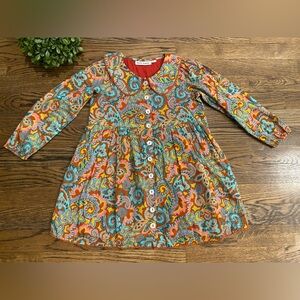 Roller Rabbit Rodez Reilly Orange Paisley Girls Dress Sz 6